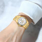 CURREN Women's Watch New Two- Tone Bracelet Quartz Wristwatch with Luminous Hands Luxury Shiny Dial with Stainless Steel Band