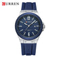 CURREN Fashion Minimalist Men's Watch with Date Display Casual Silicone Strap Quartz Wristwatches Luminous