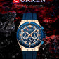 CURREN Luxury Brand High Quality Chronograph Luminous Watches for Men Silicone Strap Casual Sports Waterproof Quartz Wristwatch