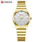 CURREN Luxury Classic Quartz Watch for Women Round Dial with Rhinestones Stainless Steel Bracelet Elegant Dress Wristwatch