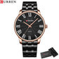 CURREN New Simple Style Stainless Steel Wristwatches for Men Luxury Brand Business Quartz Watch with Roman Numbers