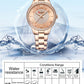 CURREN Luxury Rhinestones Rose Dial Fashion Watches with Stainless Steel Band New Quartz Wristwatches for Women