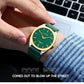 CURREN Men's Minimalist No Seconds Hand Design Quartz Watch, Fashion Slim Lightweight Leather Strap Wristwatches 8480