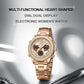 NAVIFORCE Women Watch Unique Design of Heart-Shaped Dial Quartz Analog LCD Digital Watches Fashion Casual Girlfriend Gifts Clock