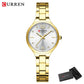 CURREN Simple Elegance Women's Watches NEW Thin  Quartz Stainless Steel Band Wristwatch Waterproof Clock Gift for Ladies