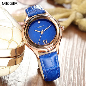 MEGIR Fashion Watch for Women Luxury Leather Casual Simple Quartz Wristwatch Waterproof Ladies Dress Clock Relogio Feminino 4208