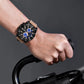 MEGIR Fashion Watches for Men Leather Strap Sport Military Wristwatch Man Quartz Watch Waterproof Chronograph with Calendar 2132