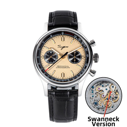 Sugess 40mm Men Army Watch 1963 Pilot Mechanical Panda Wristwatches Sapphire Air Force Chronograph Original ST1901 Movement Gift