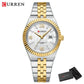 CURREN Women's Watch New Two- Tone Bracelet Quartz Wristwatch with Luminous Hands Luxury Shiny Dial with Stainless Steel Band