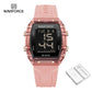 NAVIFORCE Women Watch Waterproof Personality Square Wristwatches LED Digital Silicone Strap Sport Electronic Clock Montre Femme