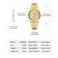CURREN Women's Watch New Two- Tone Bracelet Quartz Wristwatch with Luminous Hands Luxury Shiny Dial with Stainless Steel Band
