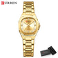 CURREN Women's Slim Quartz Watch Luxury Classic Round Dial with Rhinestone Elegant Stainless Steel Band for Ladies
