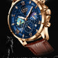 2026 New Men Watch LIGE Fashion Genuine Leather Watch For Men Casual Military Waterproof Luminous Quartz Chronograph Clock Male
