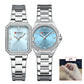 CURREN Luxury Elegant Wristwatches with Stainless Steel Band,Stylish Quartz Watch with Sparkling Rhinestone Dial for Gift