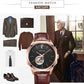 MEGIR Retro Men's Wristwatch Luxury Automatic Mechanical Watches Leather Sapphire 5ATM Waterproof Watch Relogio Masculino 62073