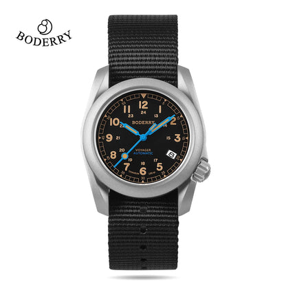 BODERRY Men's Field Watches Titanium Automatic For Seiko Top Brand Dive Wristwatch 100M Waterproof Clock Military Watch for Men