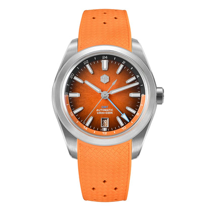 San Martin New 39mm Enamel JianZhan GMT Miyota 9075 Watch Luxury Gada Men Automatic Mechanical Dress Watch Chinese Style SN0144