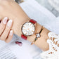 MEGIR Luxury Woman Wristwatch Elegant Waterproof Leather Strap Female Quartz Watches Diamond Dress Clock Gifts for Ladies 4213