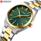 CURREN Fashion Dress Quartz Watches for Men/Women Minimalist Design Dial with Luminous Hands Stainless Steel Band