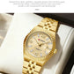 CURREN Women's Watch New Two- Tone Bracelet Quartz Wristwatch with Luminous Hands Luxury Shiny Dial with Stainless Steel Band