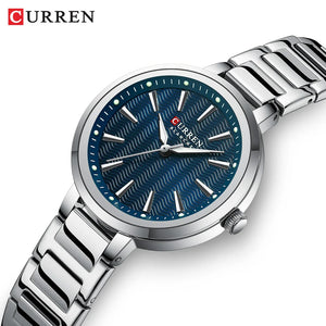 CURREN Luxury Slim Watch for Women Elegant Minimalist Dial Quartz Wristwatches Ladies with Luminous Hands Waterproof 9109