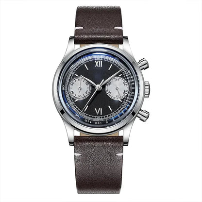 ADDIESDIVE 38MM Multifunctional Chronograph 60min Quartz Watch For Men Black Dial 100m Dive Business Watches AD2037 Reloj Hombre