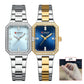 CURREN Luxury Elegant Wristwatches with Stainless Steel Band,Stylish Quartz Watch with Sparkling Rhinestone Dial for Gift