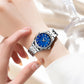 CURREN Ladies Watch with Two-Tone Stainless Steel Bracelet 28mm Dial with Rhinestones Markers Shimmering Shell Dial Elegant Idea