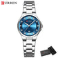 CURREN Luxury Brand Wristwatches for Women Stainless Steel Band with Elegance Dial Luminous Hands Waterproof watch