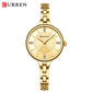 CURREN Luxurious and Elegant Round Dial with Stainless Steel Bracelet Fashion Dress Quartz Watches for Women