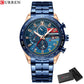 CURREN New Stylish Men's Watches Big Face 48mm Chronograph Dial Sport Quartz Wristwatches Luminous Hands Auto Date