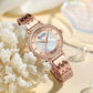 CURREN Luxury Ladies Watch 32mm Slim Dial with  Shining Rhinestones Stainess Steel Band lightweight Elegant Dressy Gift