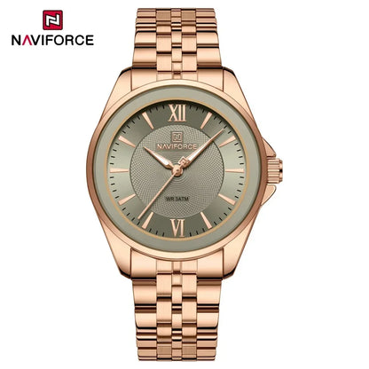 NAVIFORCE Women Watches Ladies Creative Watch Stainless Strap New Fashion Charm Quartz 30m waterproof Wristwatches Female Clock