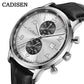 CADISEN Men Watch Quartz Luxury Brands MIYOTA 0S11 Movement Chronograph Sunburst Salmon Dial AR Coated Glass Waterproof Watches