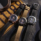 MEGIR Fashion Watches for Men Leather Strap Sport Military Wristwatch Man Quartz Watch Waterproof Chronograph with Calendar 2132