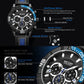 MEGIR Watches for Men Brand Luxury Military Sports Watch Chronograph Leather Strap Waterproof Date Quartz Wristwatch Man Clock