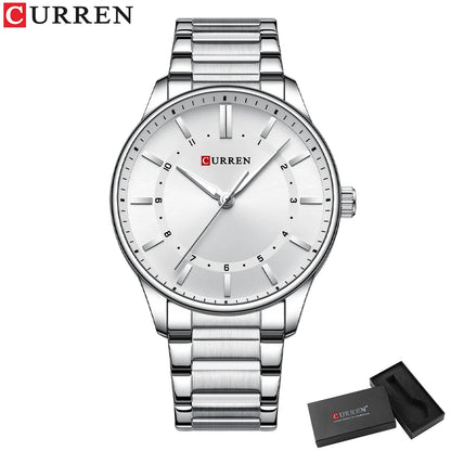 CURREN Casual Quartz Watches Men Luxury Brand Stainless Steel Band Simple Business Quartz Wristwatches