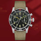 Merkur Retro 70 Vintage  Chronograph Mechanical Men's Complicated Sapphire 38MM Small Luxury Classic Wrist Watch