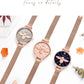 MEGIR Fashion Women Watches Luxury Quartz Wristwatch Rose Gold Mesh Strap Ladies Business Casual Watch Reloj Mujer 7009