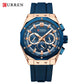 CURREN Luxury Brand High Quality Chronograph Luminous Watches for Men Silicone Strap Casual Sports Waterproof Quartz Wristwatch