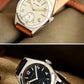 Baltany Bubbleback Dress Watches Subdial IPG Bezel Leather Gold Hands Sapphire Crystal Stainless Steel VD78 Quartz Wristwatches
