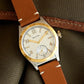 Baltany Bubbleback Dress Watches Subdial IPG Bezel Leather Gold Hands Sapphire Crystal Stainless Steel VD78 Quartz Wristwatches