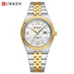 CURREN Women's Watch New Two- Tone Bracelet Quartz Wristwatch with Luminous Hands Luxury Shiny Dial with Stainless Steel Band