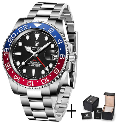 2025 New PAGANI DESIGN New Luxury Men Mechanical Wristwatches Stainless Steel GMT Watch Top Brand Sapphire Glass Men for Watch