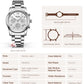 MEGIR Luxury Women Watch Fashion Brand Quartz Chronograph Elegant Ladies Wristwatch Stainless Steel Waterproof Dress Clock 2057