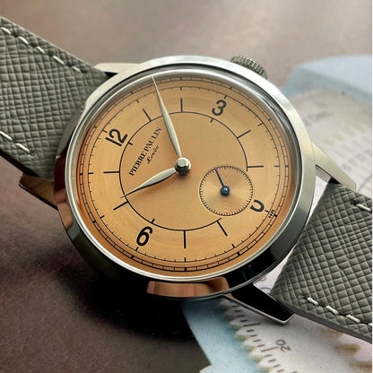 Pierre Paulin Salmon Dial Watch A thinner Case 50m Skin Diver Watch Vintage Mechanical Hand Watch 38mm Relogio Masculino