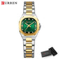 CURREN Women's Slim Quartz Watch Luxury Classic Round Dial with Rhinestone Elegant Stainless Steel Band for Ladies