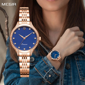 MEGIR Women Luxury Brand Watch Fashion Sport Wristwatch Waterproof Elegant Ladies Wrist Watches Clock for Female Montre Femme