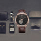 MEGIR Retro Men's Wristwatch Luxury Automatic Mechanical Watches Leather Sapphire 5ATM Waterproof Watch Relogio Masculino 62073