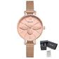 MEGIR Fashion Women Watches Luxury Quartz Wristwatch Rose Gold Mesh Strap Ladies Business Casual Watch Reloj Mujer 7009